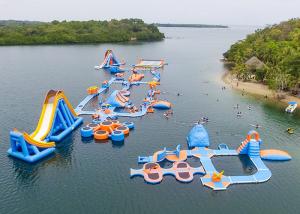 Quality TUV Inflatable Water Park Aqua Park Island For Beach , Sea , Ocean wholesale