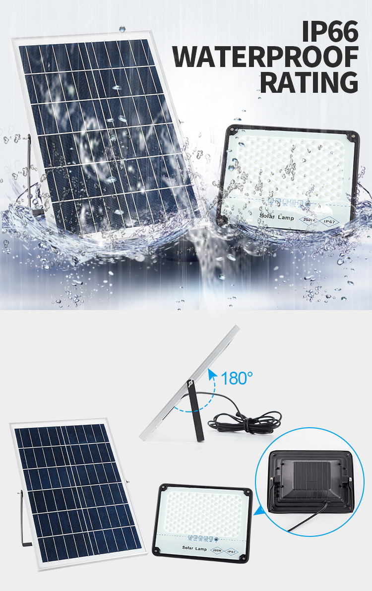 Medium ROHS 6500K 80Ra 200watts Solar LED Flood Lights
