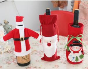 Quality delicate Christmas red wine bottle cover wholesale