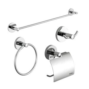 Quality Luxurious Modern Hotel Toilet Stainless Steel 4 Pieces Bathroom Set wholesale