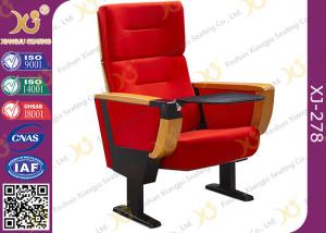 Quality Red Fabric Cover Stadium Theatre Seating Chairs With Drink Holder / Folded Movie Seats wholesale