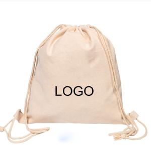 Quality Customized Logo Drawstring Cotton Rope Drawstring Sport Bag For Clothing wholesale