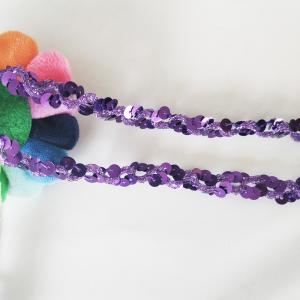 Quality 20KJ72 1.2cm Purple Gimp Braid Sequin Ribbon Trim wholesale