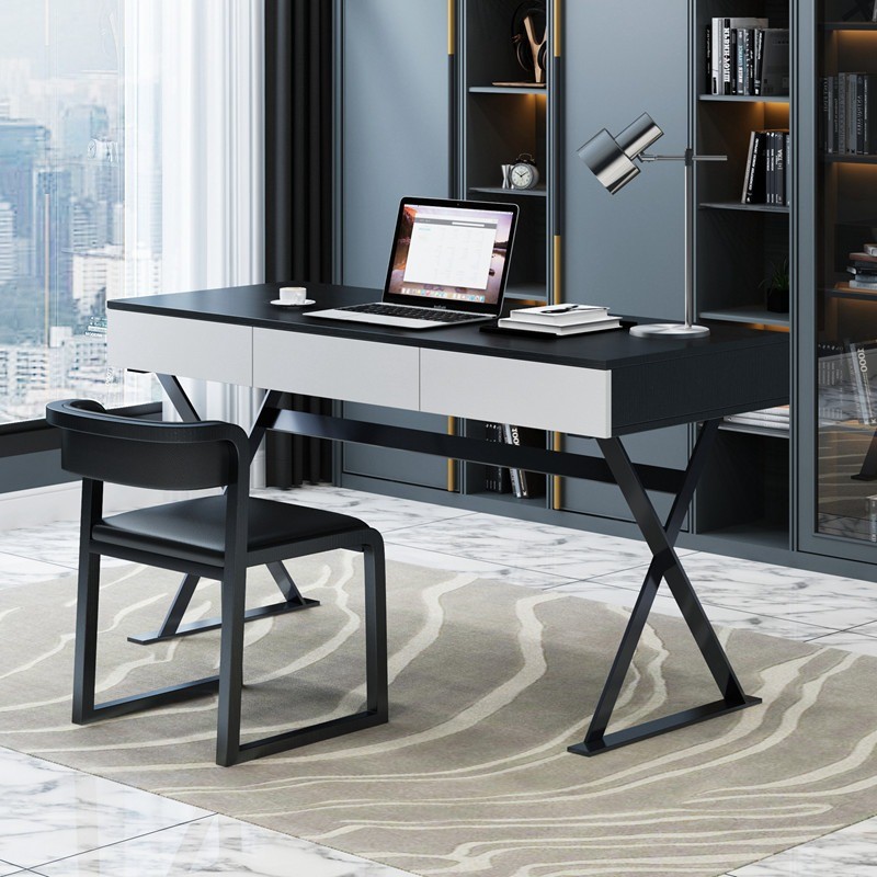 X - Leg Desk Light Luxury Hotel Room Furniture Study Office Black Computer Desk