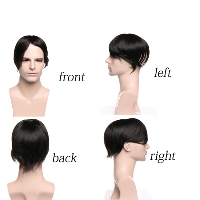 Full Swiss Lace Mens Toupee Human Hair Super Thin 8inch ODM
