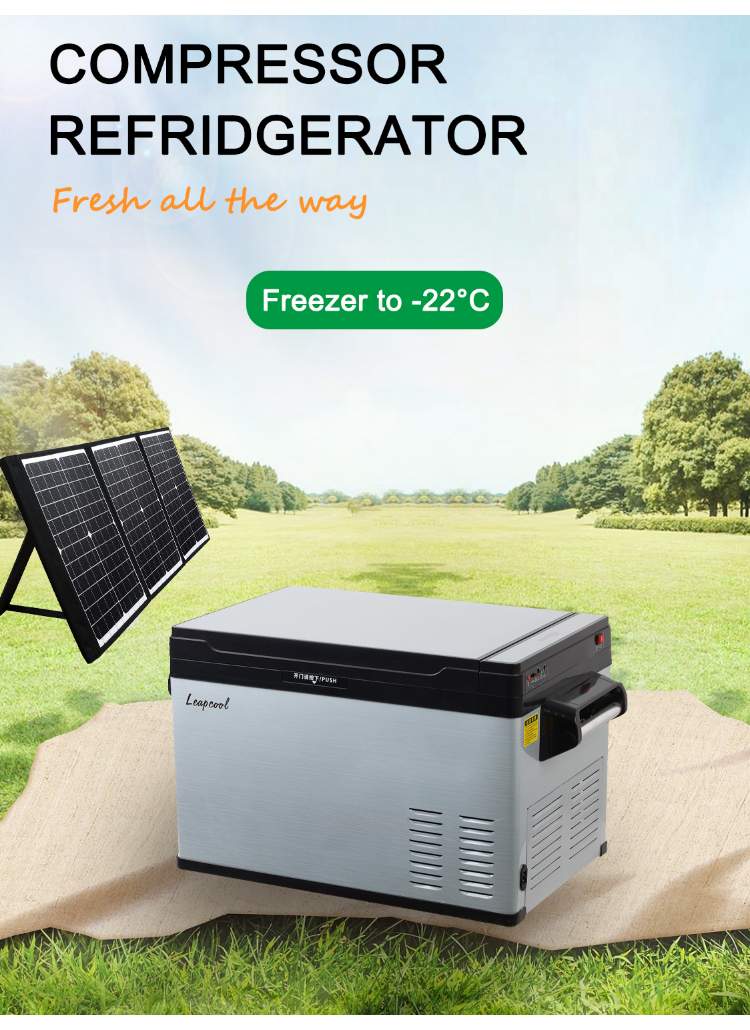 Solar Mini Fridge Freezer for Car Camping Battery Powered Portable Mini Refrigerator