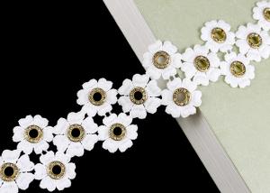 Quality Glitter Inlay Crystal Diamond Nickle Eyelet Lace Trim Embroidered Customized wholesale