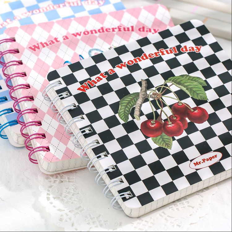 College Student Stationery Square Notebook with Blank Fruits Cover and 128 Inner Pages
