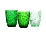 Lead Free Solid Colored Green Tumbler Whisky Glasses , Fadeless Custom Drinking