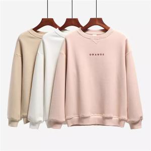 Quality Custom Embroidered Plain Crew Neck Sweatshirt Unlined Drop Shoulder wholesale