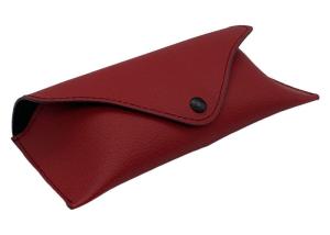 Quality Red Custom Logo Cute Leather Eyeglass Holder With Button wholesale