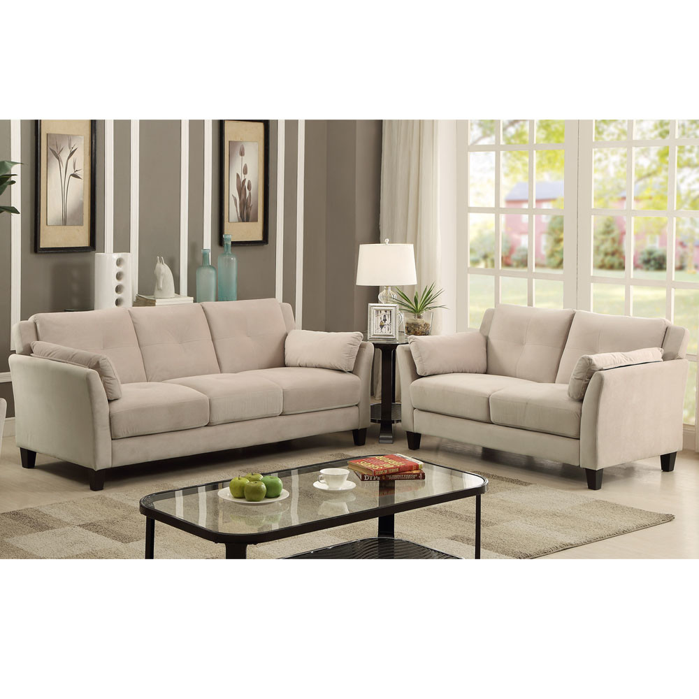 3 Piece Sofa set, Beige Flannelette