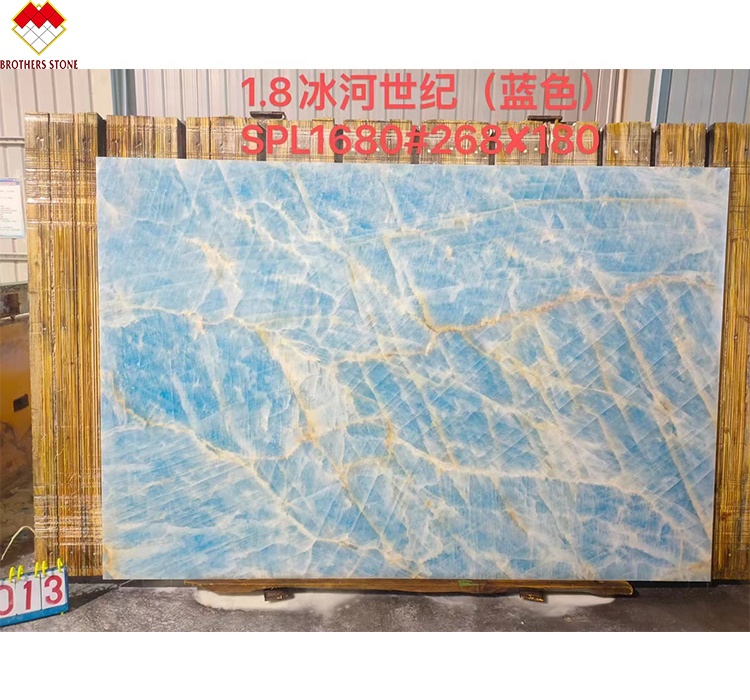 Modern Floor Revolution Translucent Blue Jade Onyx Stone Tiles for Wall and Floor
