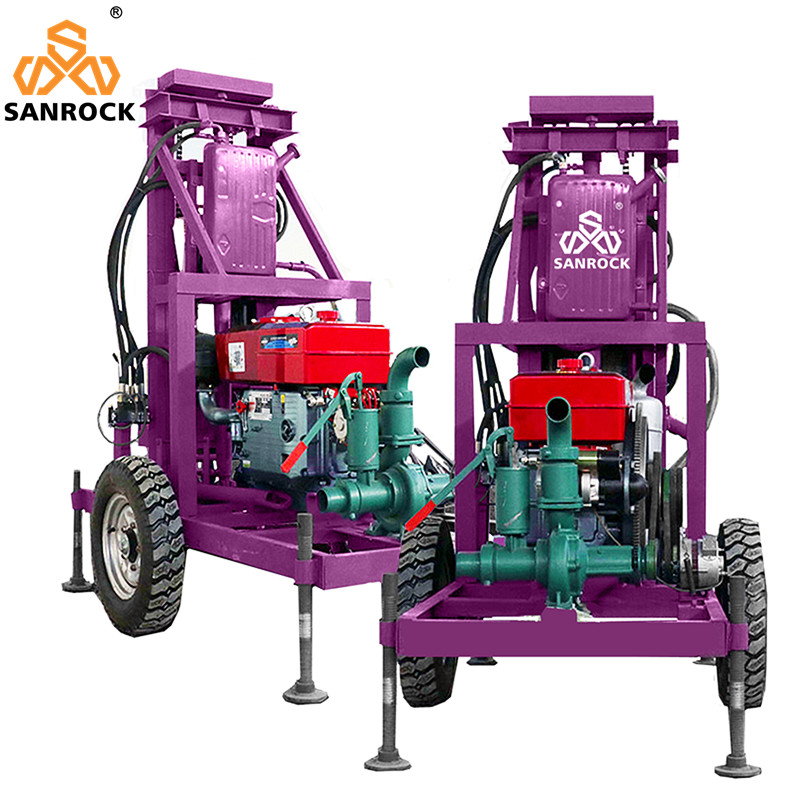 Portable Water Drilling Machine High Drilling Efficiency Trailer Mounted Water Well Drilling Rig Machine