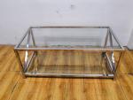 Polished Silver Stainless Steel Frame Tempered glass top Coffee table