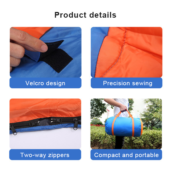 Queen Size Camping Sleeping Bags Waterproof 2 Person Double Sleeping Bag For Adults