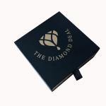 Cardboard Drawer Packaging Box Hot Stamping Black Luxury Gift Box