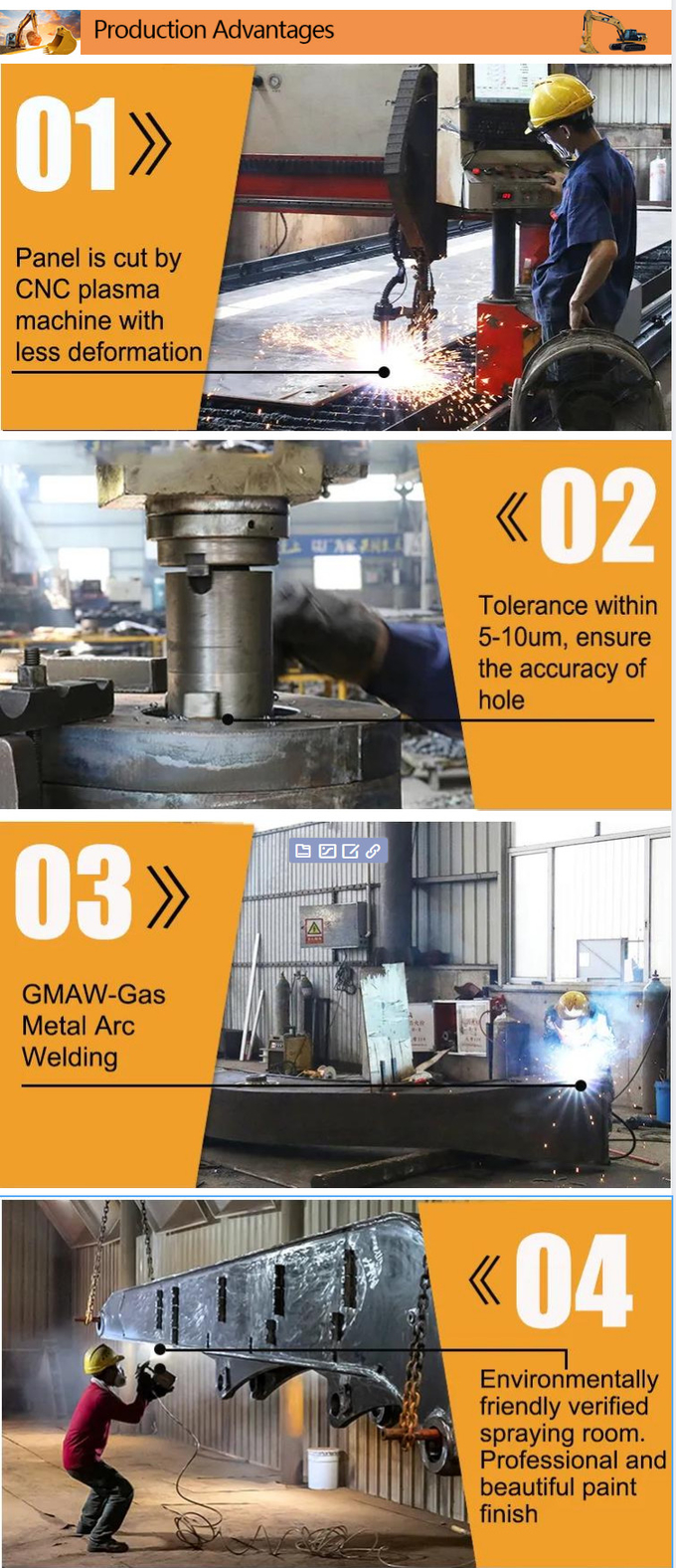 Q355B Excavator Tilt Bucket Better Welding