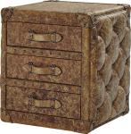 3 Drawers Square Steamer Trunk , Vintage Chest Trunk Full Leather Handle Office