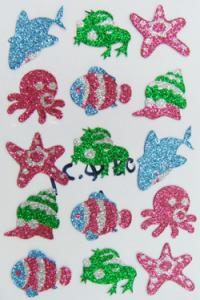 Quality Lovely Personalised Glitter Wall Stickers , Non Toxic Sea Animal Foam Stickers wholesale