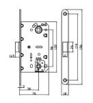 Entrance Door Europe Security Rim Lock / Security Fire Lock Body ISO9001