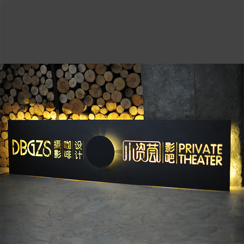 Factory Custom Creative Stainless Steel Outdoor Indoor Light Sign Projection Mini Bottom Light Box