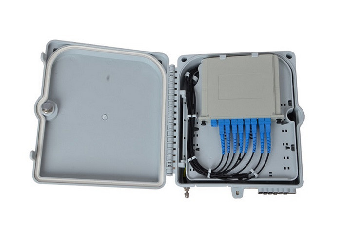ABS Material Fiber Optic PLC Splitter 1X8 SCUPC Cassette Type Grey For WDM - PON​