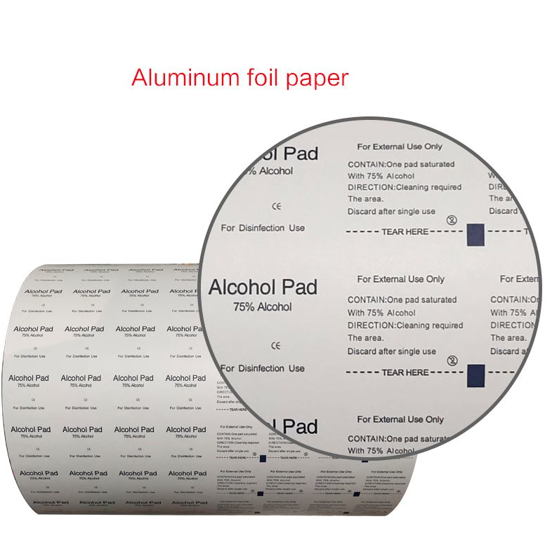 Aluminum Foil Paper Roll for Customized Size Lens Cleaning Wet Wipes Sachet Packaging