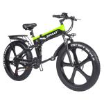Folding Full Suspension Fat Tire Electric Bike 1000W 48V 26"*4.0 Snow Tire Disc