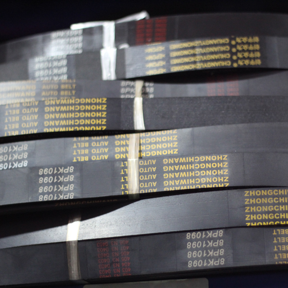 Heavy-Duty PK Belt for High-Performance Industrial Machinery black rubber