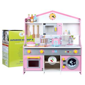 Quality ISO9001 Simulation Wooden Cooking Toys Pink Wooden Kitchen Accessories wholesale
