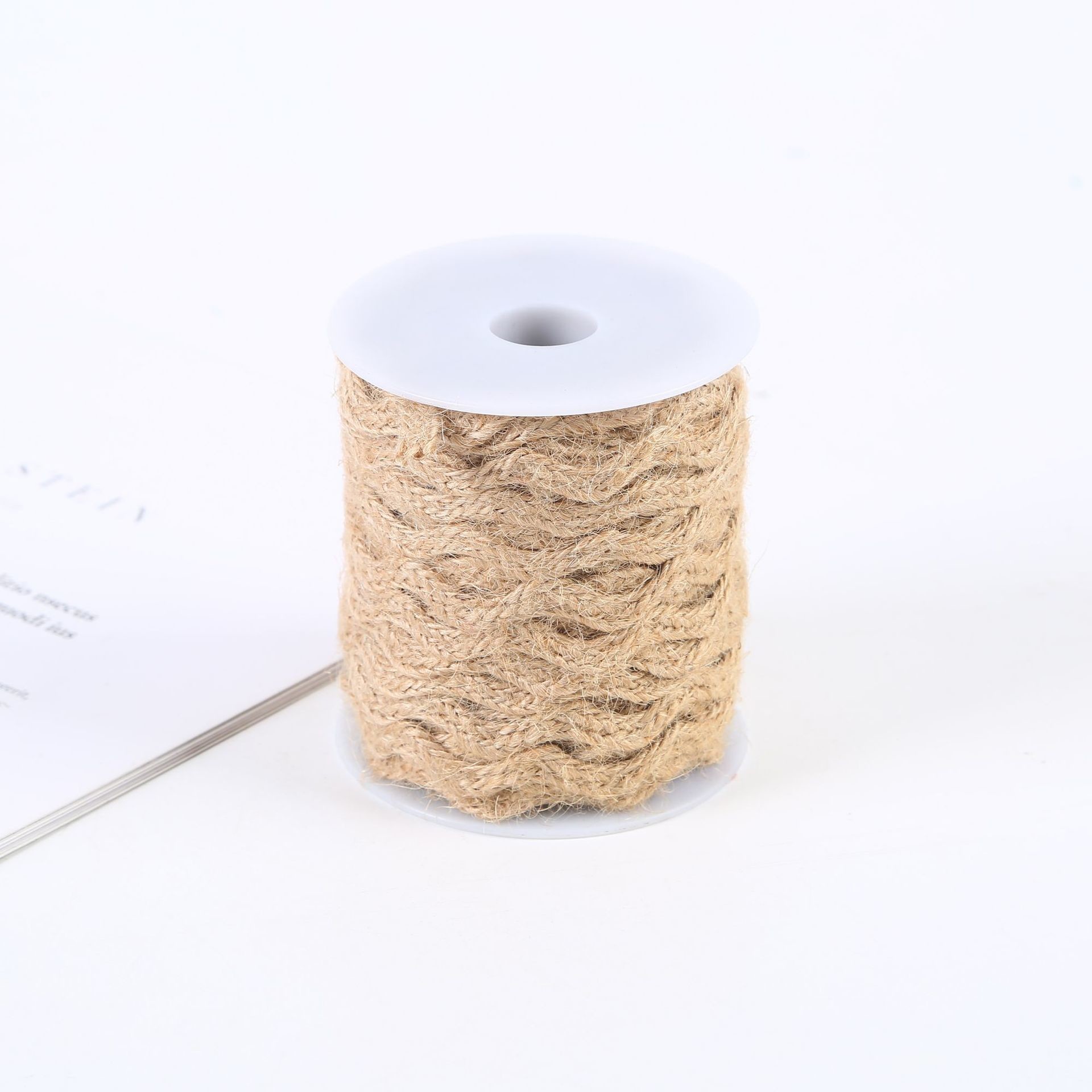 Solid Color Jute Burlap Ribbon ISO14001 Dark Brown Burlap Ribbon