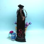 Thick Satin Pouches For Jewelry , Big Size Printed Party Drawstring Bags