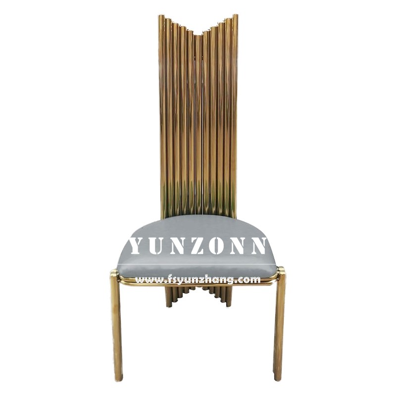 Long Back Metal Wedding Event Banquet Chairs Modern Furniture Stainless Steel Wedding Party Chair