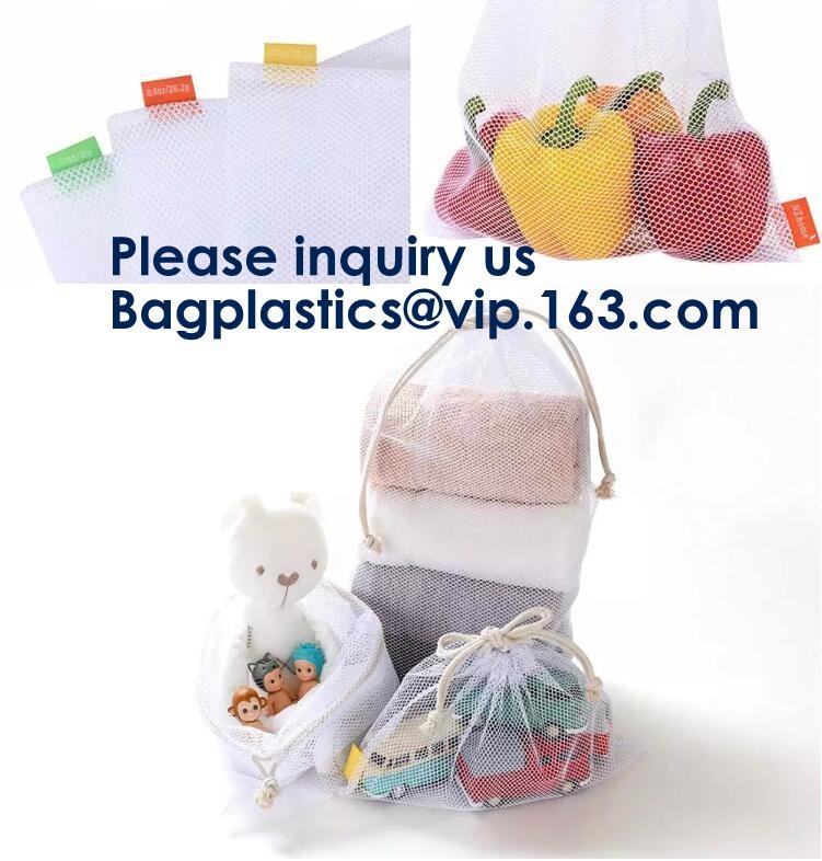 Nylon Mesh Net Drawstring Bag Mesh Pouch Organic Mesh Produce Bags With Custom Logo,Reusable Eco Friendly Nylon Drawstri