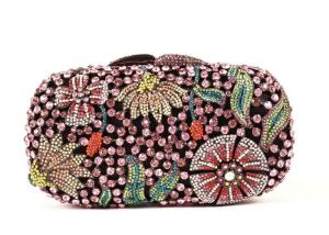 Quality Round Shape Diamond Evening Bag , Famale Rainbow Evening Party Purse wholesale