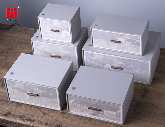 Custom Logo UV Packaging Sliding Drawer Gift Boxes White Cardboard Gift Box
