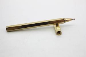 Quality copper material logo promotion gift hexagonal metal gel pen wholesale