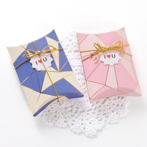 Quality High Grade Gilded Paper Pillow Box Small Folding White Cardboard wholesale