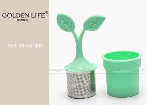 China Drip Tray Stainless Steel Fine Mesh Tea Cup Strainers With BPA Free Silicone Lid on sale