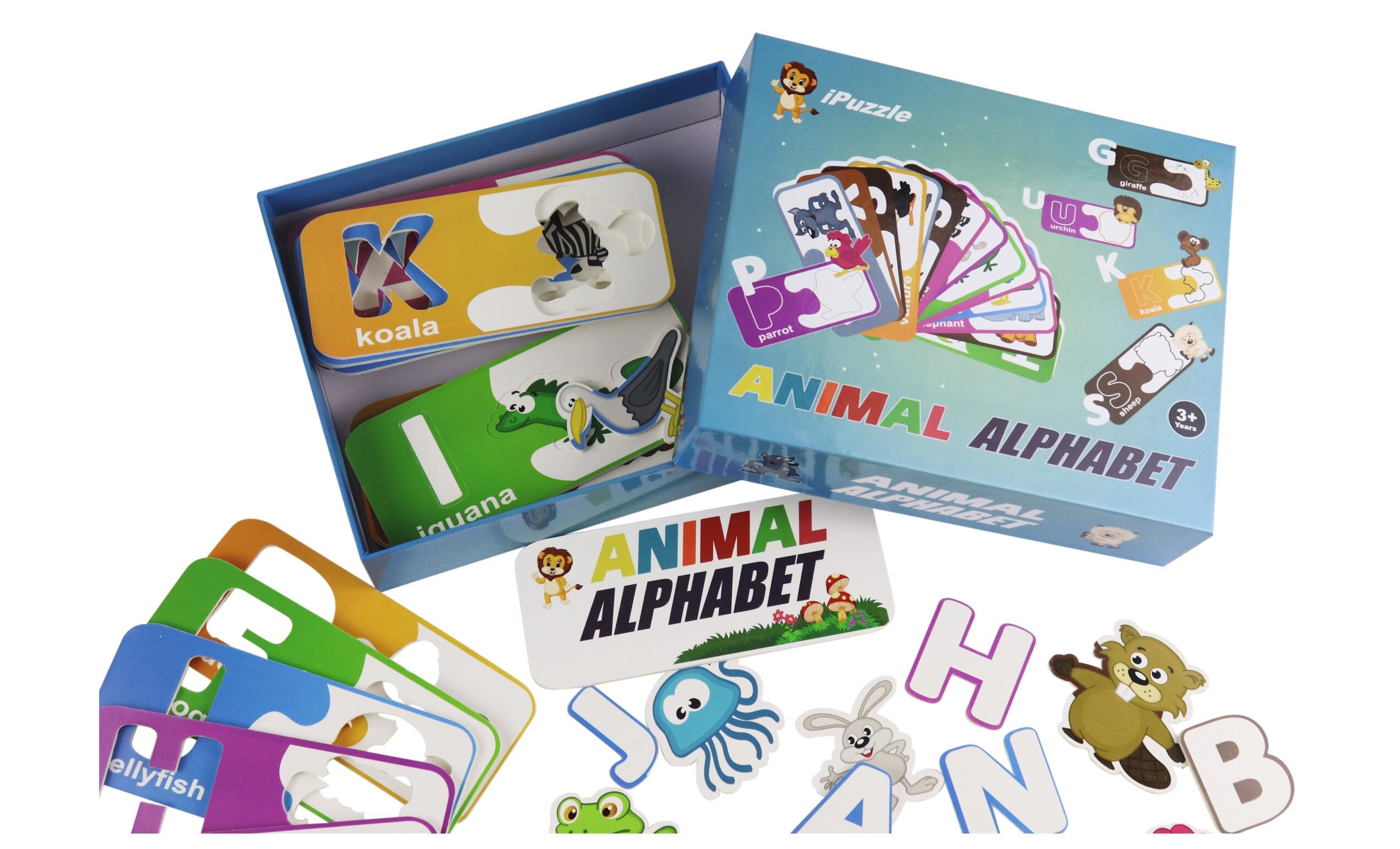 Eco Kids Educational Paper Jigsaw Puzzle Animal Alphabet abc Matching Cards For 3+ Year Olds