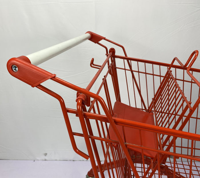 Large Capacity 180L Steel Shopping Cart European Style Red Custom Shopping Trolley Cart
