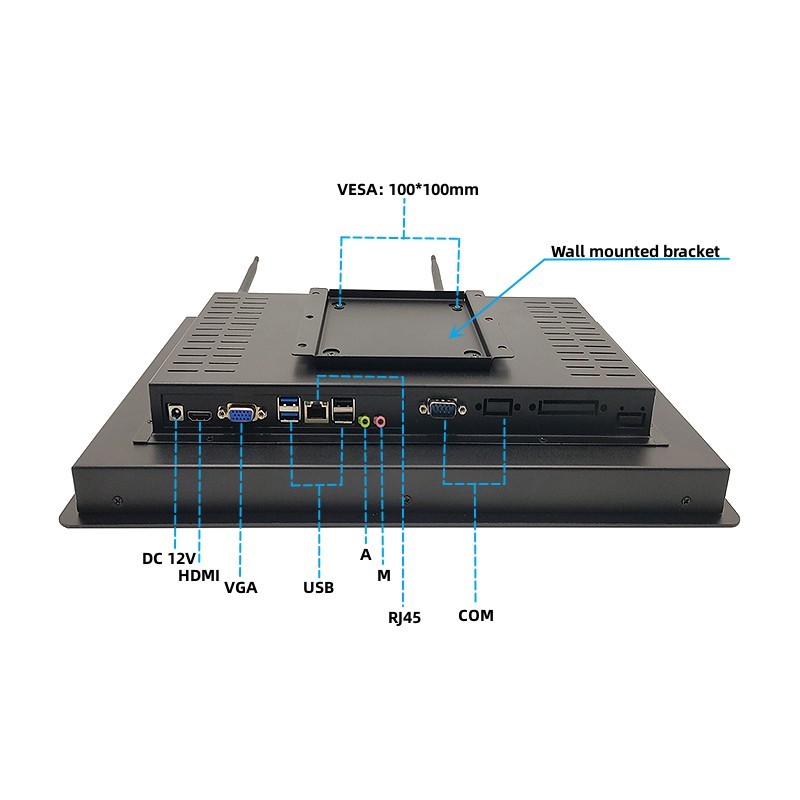 IP65 Embedded Industrial Touch Monitor 15.6 Inch Touch All In One Computer
