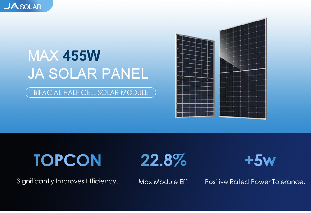 JA 455W Half Cell Solar Panel The Dependable Option for Photovoltaic Power Generation