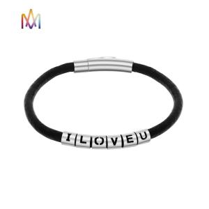 Quality 9g Inspirational Jewelry Braid Mens Engraved Bracelets wholesale