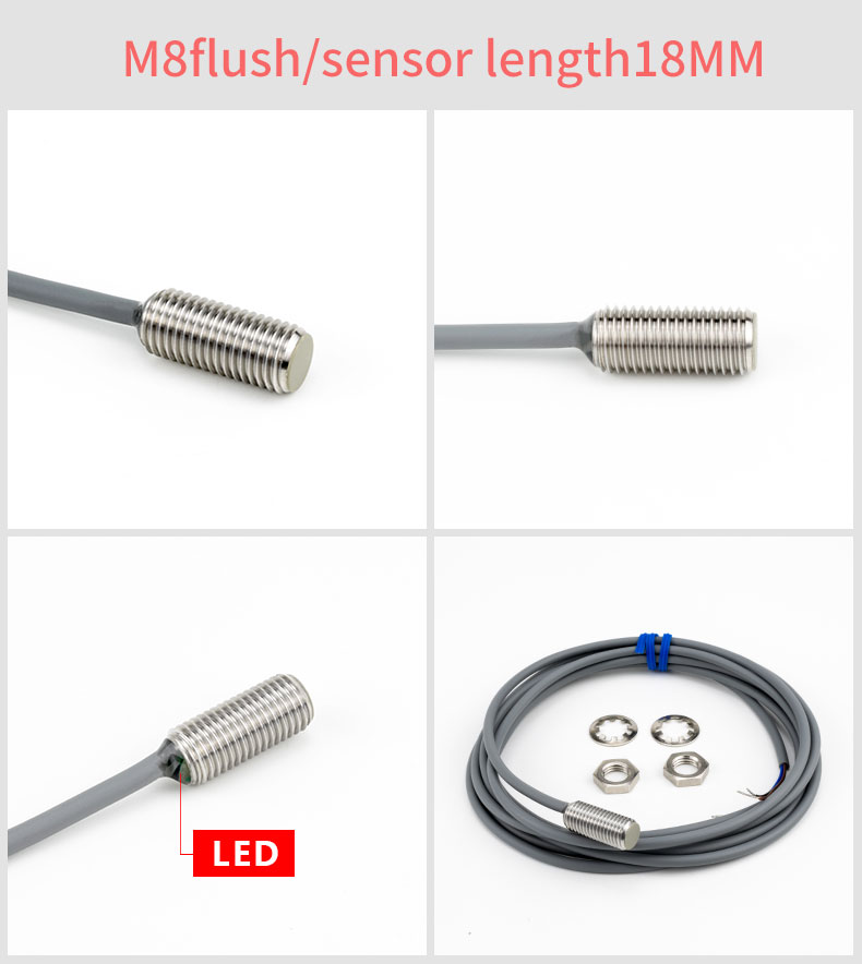 M8 Series Inductive Proximity Switch Sensor Waterproof Shockproof IP67