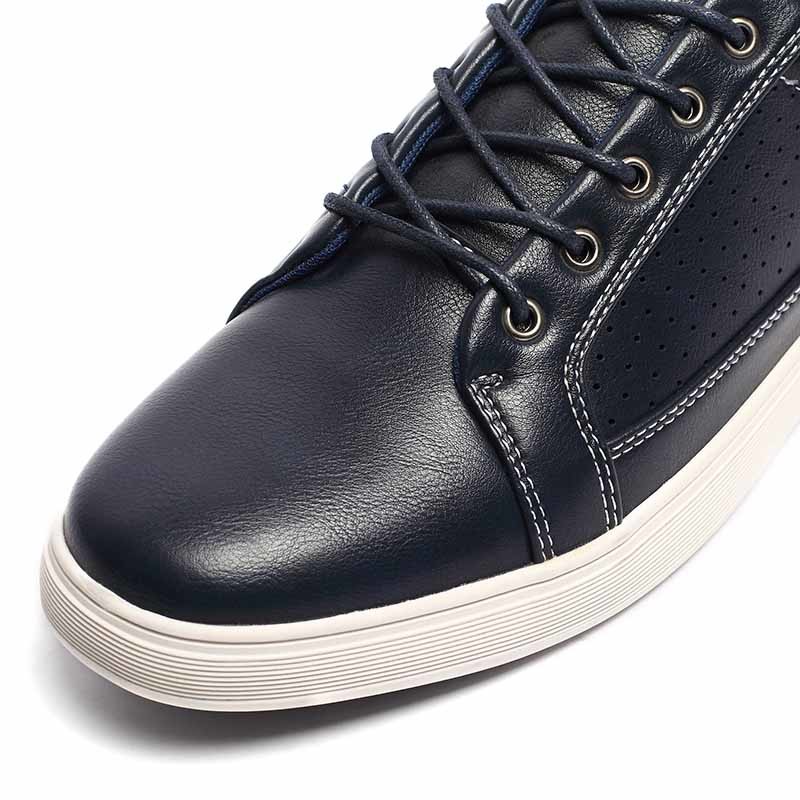 Dark Navy Textile Lace Up Breathable Casual Shoes PU Antiodor
