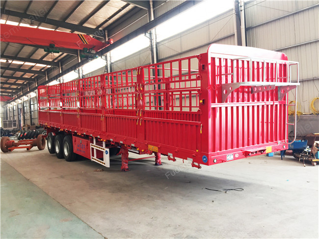 3 Axles 40 FT Side Wall Semi Trailer Steel Material 30-80 Tons Loading Capacity