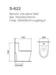Modern Ceramic One Piece Toilet 700*390*720mm Wider S Trap Siphon Flushing