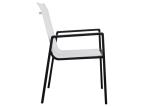Teslin Mesh Seat Outdoor Chairs with Armrest for Restaurant Dining Use